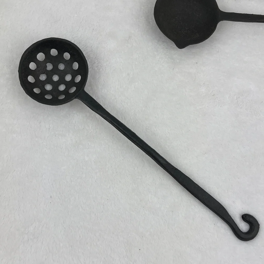 Vintage Set of 4 Black Cast Iron Kitchen Tools 11”